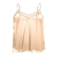 thumbnail image 4 of MAFYTYTPR Women's Lace Trim Satin Camisole V-Neck with Adjustable Spaghetti Straps Solid Color Spring Summer Casual Tops for Everyday Wear M-XXL, 4 of 6