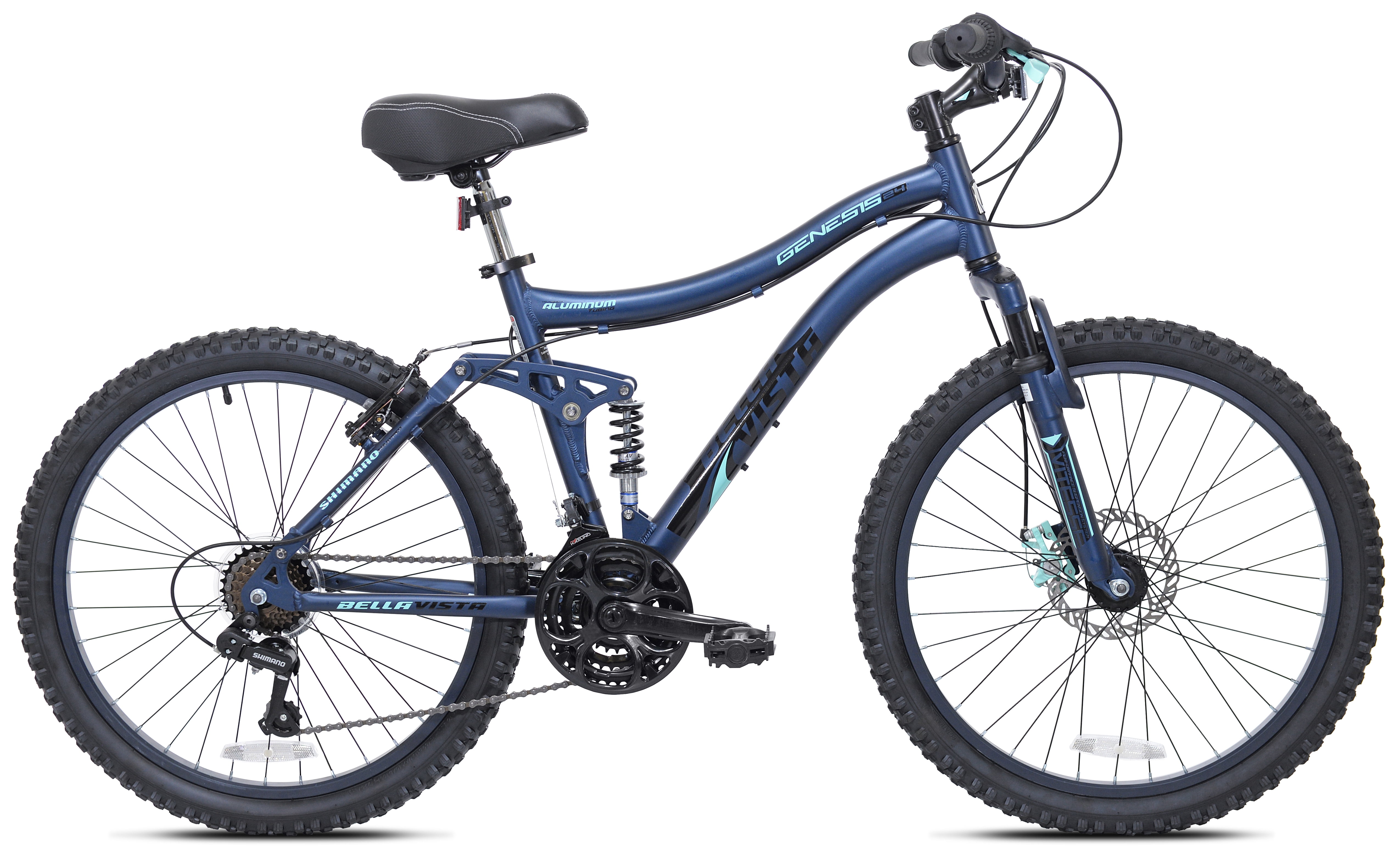 Genesis 24" Bella Vista Girl's Full Suspension Mountain Bike Blue for sale online 