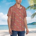 thumbnail image 2 of KLL Men's Hawaiian Shirt Short Sleeve Button Down Beach Shirts-Leopard Print, 2 of 5