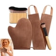 thumbnail image 2 of Self-Tanning Mitt Set with Waterproof Lining Double-Sided Self Tanner Glove Applicator Face Body Back Applicator Brush, 2 of 8