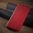 thumbnail image 5 of Premium PU Leather Flip Folio Case for iPhone 12/iPhone 12 Pro 6.1 inch 2020, Protective Case with Kickstand Card Slot Holder Hidden  Closure Shockproof Wallet Cover - Red, 5 of 8