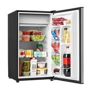 Galanz 3.3 Cu Ft Compact Refrigerator, Stainless Steel Look One Door Mini Fridge, Energy Star for Apartment, Dorm, Office, Bedroom