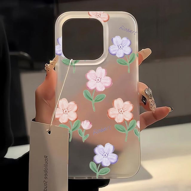 Luxury Flowers Case For iPhone 15 Pro Max Cases iPhone 11 14 Pro Max 12 13 Mini 16 Plus Cases Soft Matte Protective Covers Funda AQ24 For iPhone 15 Pro