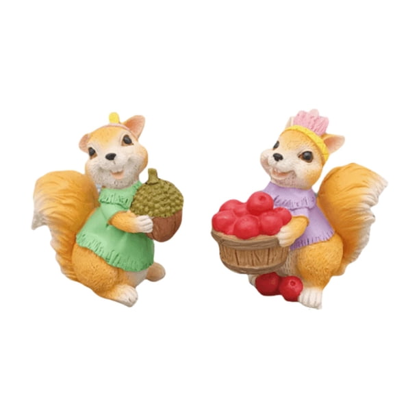 2 figuras de ardilla para mesa, decoración del hogar, adornos de ardilla para Estilo C