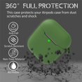 thumbnail image 2 of Coque en Silicone pour Airpods, Coque de Protection Compatible avec Airpods 2 et 1, Étui avec Mousqueton [Voyant avant Visible] [Couvercle de Protection Antichoc et Antipoussière] [Protection Supplémentaire] -Vert, 2 of 4