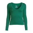 thumbnail image 2 of No Boundaries Juniors V-Neck Seamless Tee, Sizes XS-XXL, 2 of 5