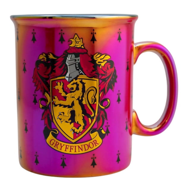 Tarro Iridiscente Mega Jumbo para Bebidas Calientes, Modelo Escudo Gryffindor, Harry Potter, Taza Coleccionable, 790 ml, Rojo