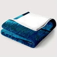 thumbnail image 4 of 1pc Bigfoot in Forest Nighttime Throw Blanket - Plush Flannel Bedspread with Sasquatch & Pine Tree Print, Deep Blue/Green/Navy, All-Season Couch or Bed Cover, Cryptid-Themed Gift for s &, 4 of 9