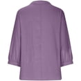 thumbnail image 4 of Plus Size Tops for Women Summer Loose Casual Button Stand Up Collar Half Sleeve T Shirts Solid Color Trendy Blouses, 4 of 5