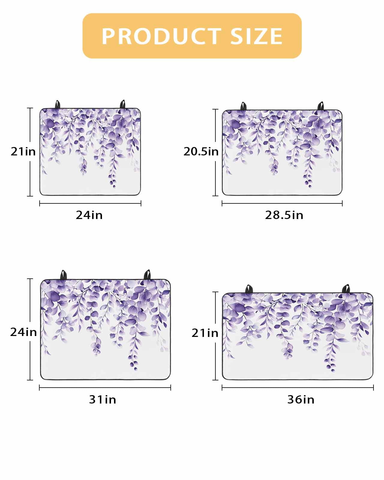 nqOlkjepod Large Induction Cooktop Protector Mat 36"x21", Purple Eucalyptus Leaves Stove Top Covers for Electric Stove, Watercolor Spring Botanical Stove Burner Cover Mats, Glass Top Stove Cover