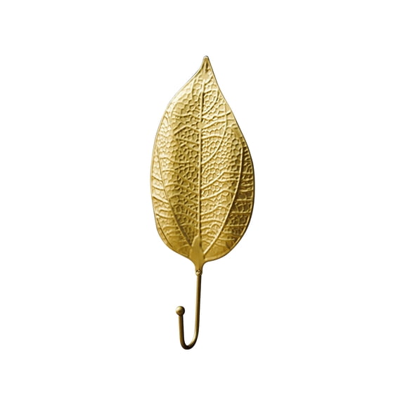 JGJJUGN Leaf Shaped Coat Hook, Ginkgo Leaf Metal Wall Hook, Decorative Drying Rack, Gold Leaf Key Hook, Space Saving Wall Storage for Home Décor, Entryway, Living Room