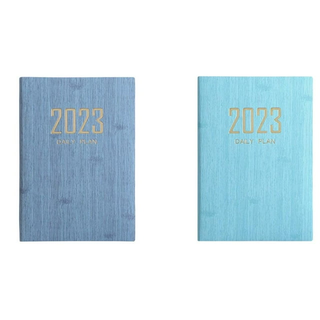 2 uds cuaderno A5 diario objetivos hábitos seguimiento académico negocios Plan diario 2023 azul Sunnimix