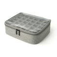 thumbnail image 3 of Portable Nail Polish Organizer Holds 30 Bottles Manicure Travel Storage Gray Design, 3 of 4