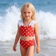 thumbnail image 6 of FUZHIQ Girls Two Pieces Swimsuits Cute Ruffle Bikini Set Hawaiian Beach Sport Bathing Suit Set Pool Swimwear,1-2 Years, 6 of 6