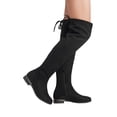 thumbnail image 6 of DREAM PAIRS Women's Low Heel Thigh High Over The Knee Flat Winter Boots UPLAND BLACK Size 7, 6 of 7