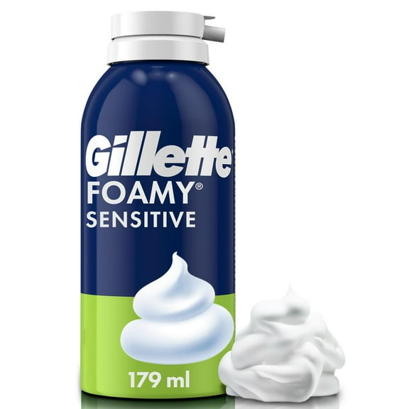 Espuma de Afeitar Gillette Foamy Sensitive Ideal de Piel Sensible, 179 ml