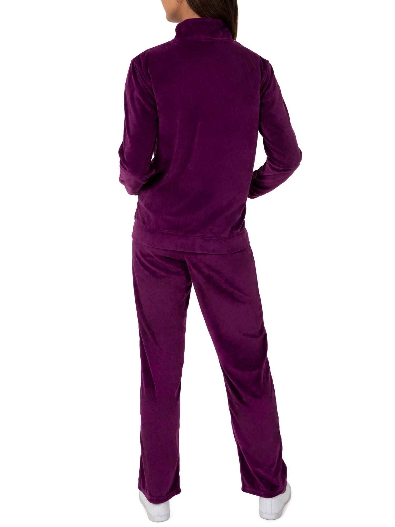 Athletic Works Women's Soft Velour Jacket and Pant Tracksuit, Size S-XXL