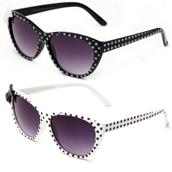 Newbee Fashion - Kids Girls Cute Bow Fashion Sunglasses One Piece Shield Lense (4-12 Years) UV Protection