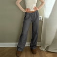 thumbnail image 6 of LIIPEE Womens Pants Casual Solid Color Full Straight-Leg Elastic Band Khakis Ladies Mid Waist Relaxed Fit Comfortable Breathable Soft Daily Pants With Pockets,XL, 6 of 8