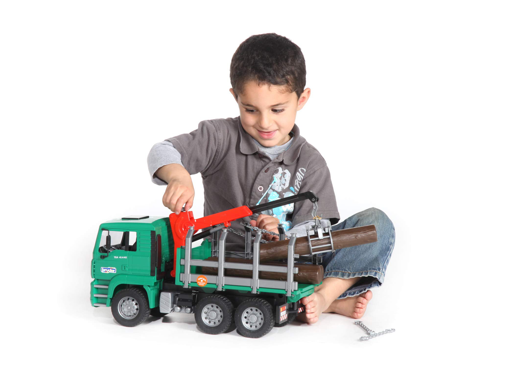 Bruder 02769 MAN Timber Truck w/ Loading Crane and 3 Trunks 20.12.8 – Bruder  Toy Shop