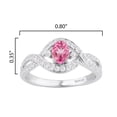 thumbnail image 3 of Sterling Silver with Pink Topaz and White Zircon Engagement Ring, 3 of 3