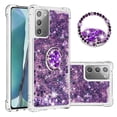thumbnail image 1 of Funda para Samsung Galaxy Note 20 5G con Brillo Líquido Flotante, Purpurina, Parachoques y Anillo Giratorio Soporte, 1 of 5