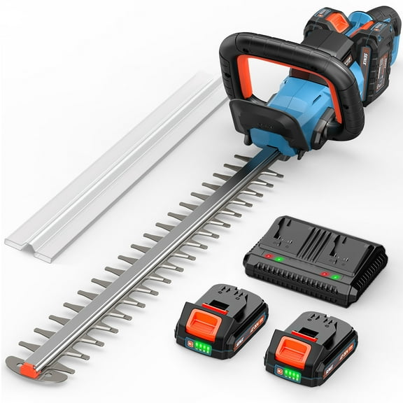 SENIX 40V Max 24-Inch Cordless Hedge Trimmer with 2 x 2.0Ah Batteries & Dual-port Charger Included, Dual-Action and Double-Sided 1" Cutting Capacity, HTX2-M3