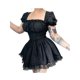 thumbnail image 3 of Lucakuins - Vestido corto de encaje con mangas abullonadas para mujer Lucakuins moda, 3 of 5