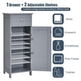 thumbnail image 6 of WDZS Bathroom Floor Cabinet, Wooden Side Storage Cabinet, Freestanding Single Door Bathroom Cabinet with Large Drawer & 2 Adjustable Shelves for Living Room Kitchen (Grey), 6 of 9