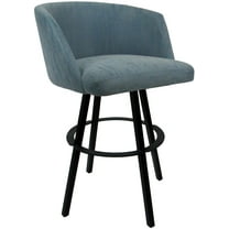 Extra Tall Bar Stool Swivel Metal 34" Seat - Joey - Blue Vinyl - Black