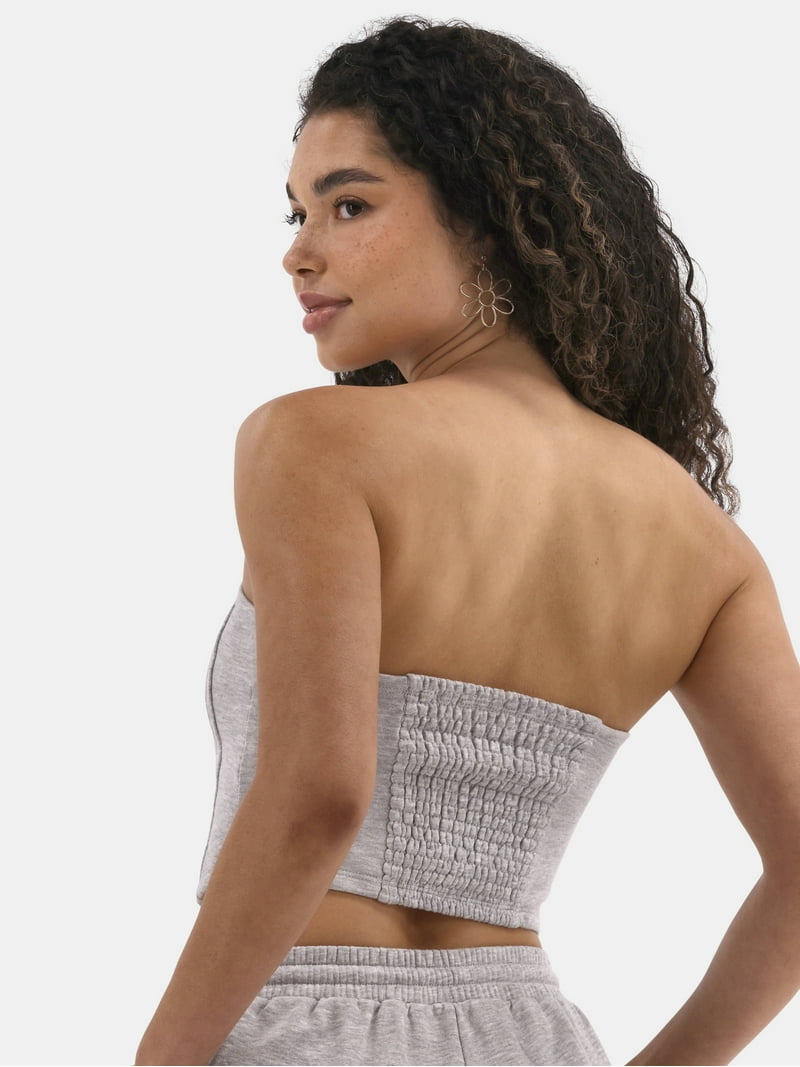 No Boundaries French Terry Tube Top and Shorts Set, Lightweight