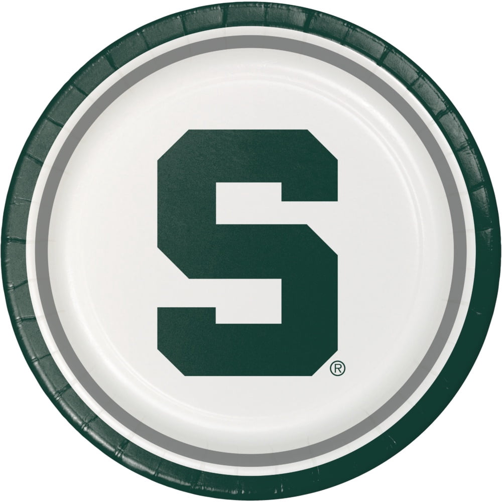 Creative Converting Michigan State Paper Plate and Napkin Party Kit, Serves 16