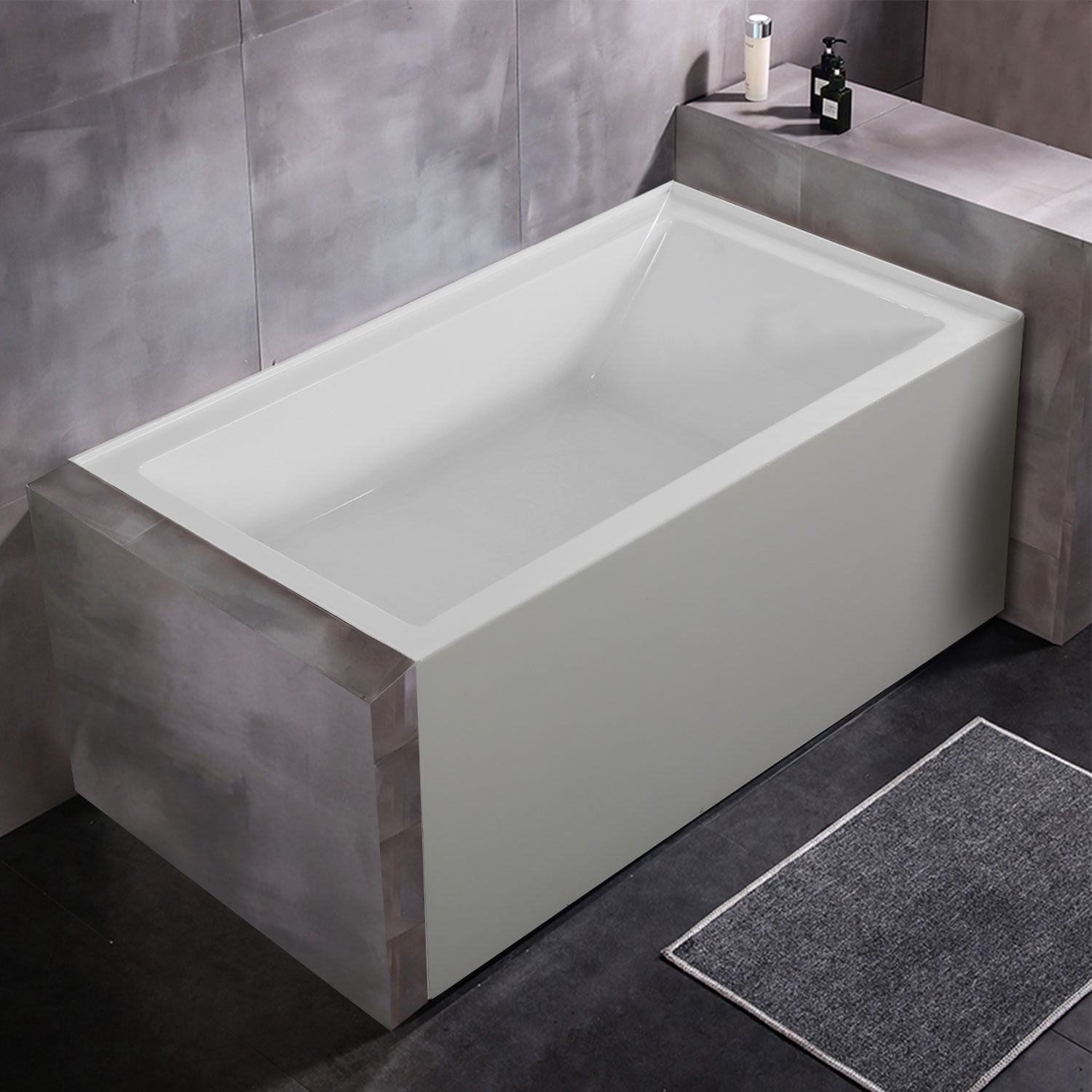 Jaxpety 60x 30 Acrylic Skirted Bathtub Contemporary Apron Front Soaking Tub