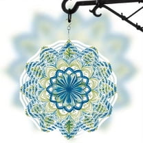 HELLOYOUNG Mandala Wind Spinner, Metal Wind Chime Garden Decor for Outdoor Patio Yard, Hanging Ornament for Indoor Outdoor Wall Decoration