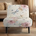 thumbnail image 2 of HELLHERO Dragonfly Floral Armless Accent Chair Protector, Elastic Bottom Non Slip Armless Accent Chair Cover for Living Room Office, 2 of 8