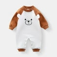thumbnail image 2 of Newborn Infant Baby Boy Girls Romper Sweater Onesie Coming Home Outfit Clothes Brown 0-3 Months, 2 of 7
