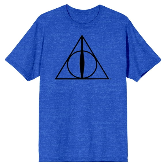 Harry Potter Deathly Hallows Men's Royal Blue Heather T-shirt-M