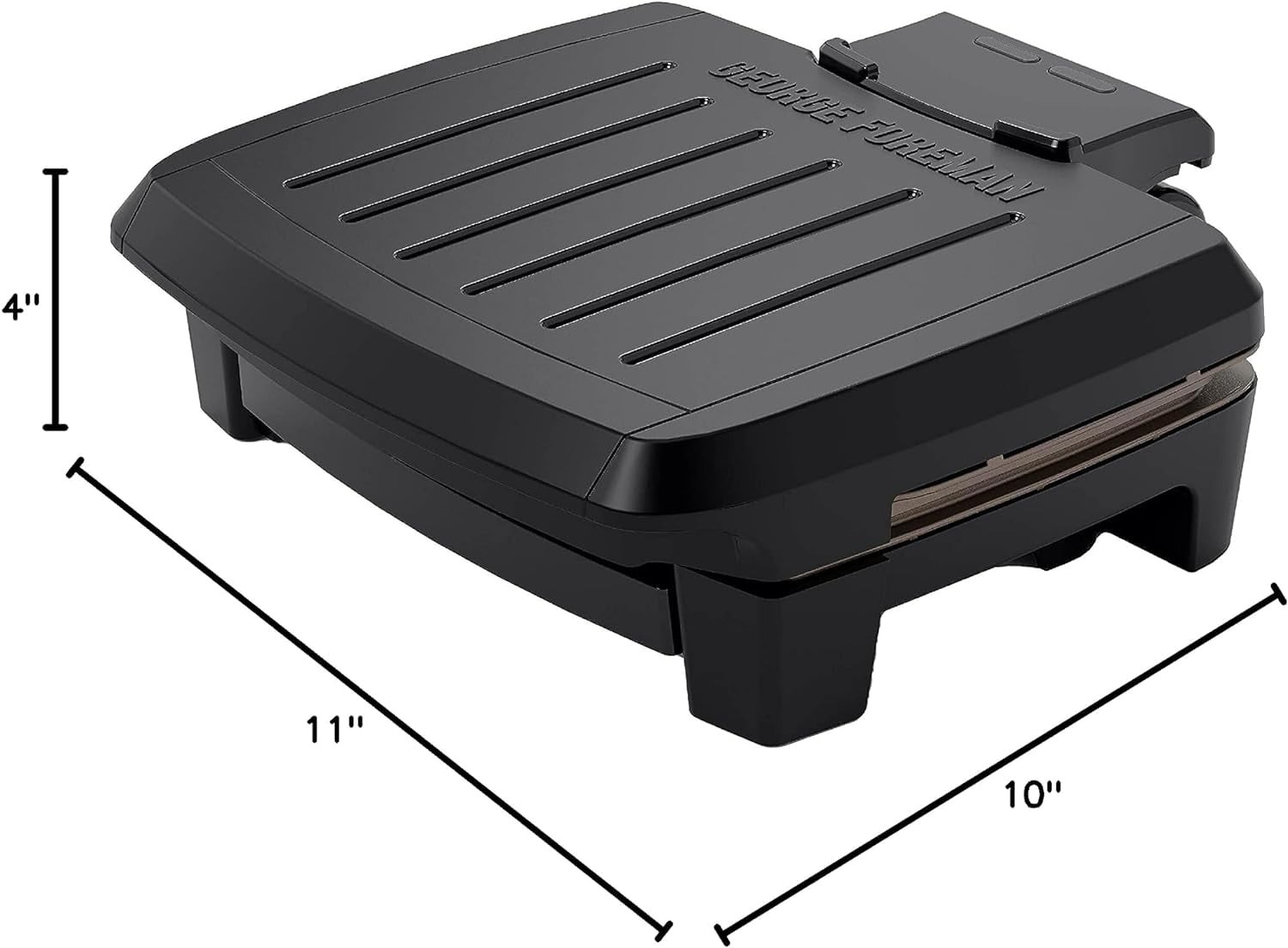 George Foreman GRES060BZ Contact Submersible? Grill, NEW Dishwasher Safe, Wash the Entire Grill, Easy-to-Clean Nonstick, Black/Bronze