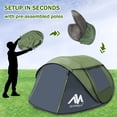 thumbnail image 5 of AYAMAYA Pop Up Tent 4 Person Tents for Camping with Skylight Waterproof Family Tent with Removable Rainfly Automatic Setup in Second 2 Doors & Side Windows 3-4 People Instant Easy P, 5 of 8