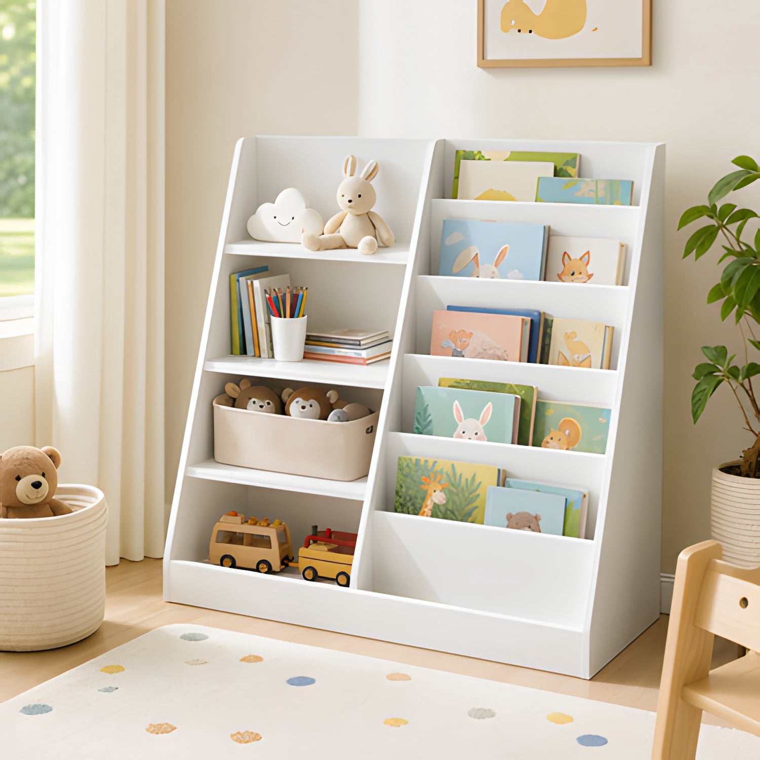 Multi - Layer Bookcase for Children's Rooms, Living Rooms, and Playrooms - Safe, Durable, and Easy to Install