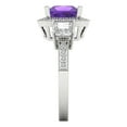 thumbnail image 3 of 3.005 ctw 3 Stone Anniversary Ring for Women | Princess Cut Natural Amethyst | Hyperallergenic Solid 18K White Gold, 3 of 5