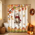 thumbnail image 5 of Yhmxh Halloween & Fall Shower Curtain with 12 Hooks, Gothic Moon Cute Ghost Autumn Cat Pumpkin Bathroom Curtain Set, Waterproof Polyester Bath Curtain for Bathroom Home Decor, 5 of 6