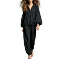 thumbnail image 2 of Gamivast 2 Piece Tracksuit Set for Women Hooded Long Sleeve Pullover and Jogger Pants with Elastic Cuffs Relaxed Fit Lounge Outfit Black XL, 2 of 5