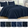 thumbnail image 5 of Chezmoi Collection Luca 3-Piece Oversized Bedspread Set, Queen Size, Navy, Summer Quilt Lightweight Microfiber Bedspread 100 x 106, Floral Medallion Pattern Coverlet for All Season, 5 of 9
