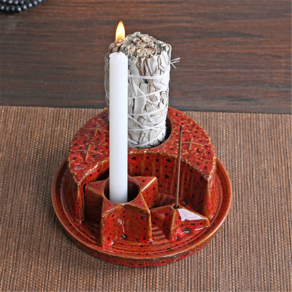 BQBQERT Yoga Ceramics Holders for Burning Incenses Stick Sages and Candle Ashes Catchers