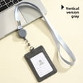 thumbnail image 1 of Neutral Minimalist Style PU Leather Protective Sleeve for ID Card Work Badge Student School Name Tag Lanyard Buckle Home Use, 1 of 5