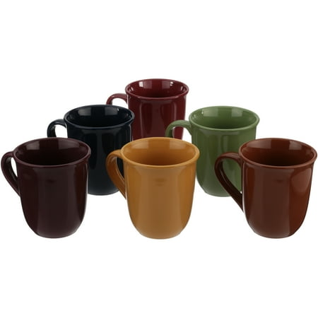 Best Gibson Everyday Contempo Hues 15-Ounce Mug Set with Rack, Set of 6 deal
