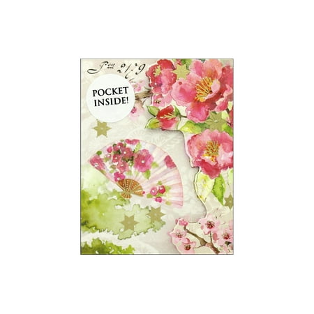 - Punch Studio Note Pad Inside Pocket Pink Blossoms