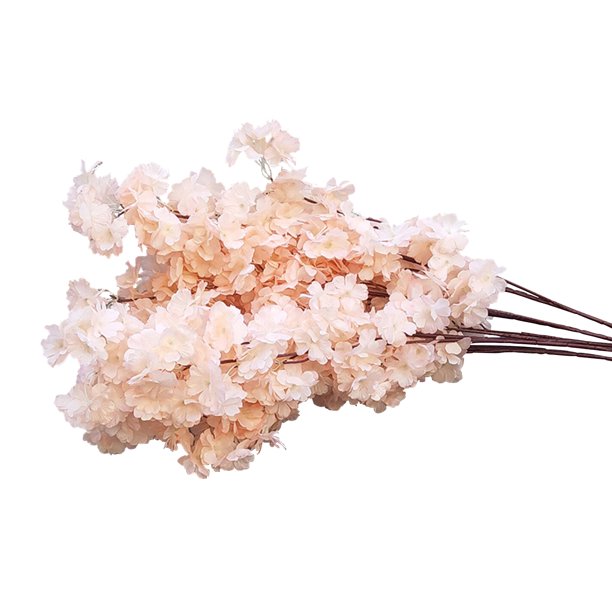Double Layer Artificial Cherry Blossom Flower Twigs Medium Powder Total
