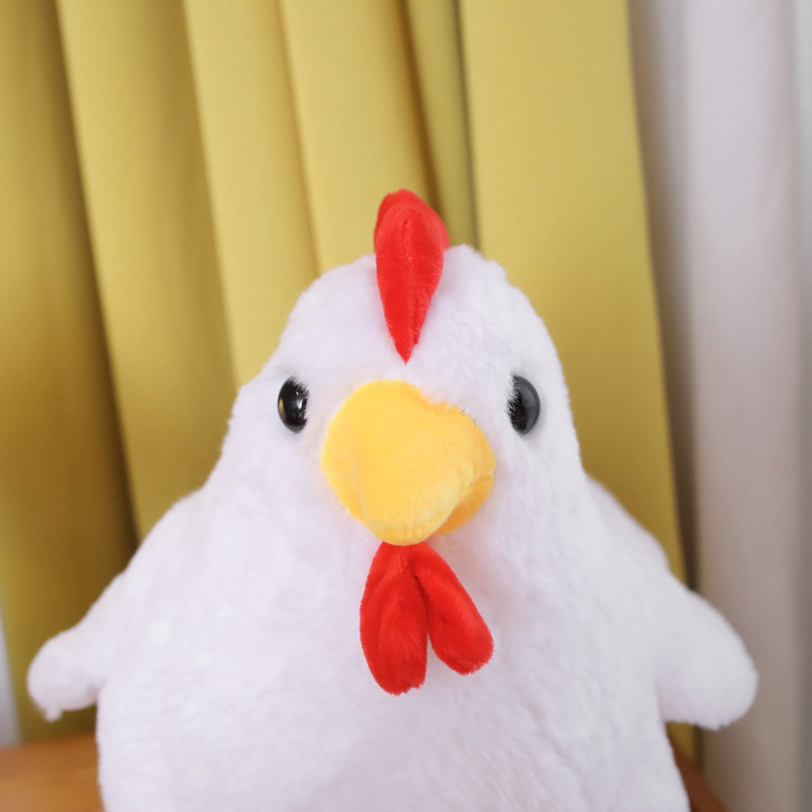 pdqouc Cute Soft Comfort Rooster Doll Plush Toy Animal Hugging Pillow Chicken Doll with Expandable Wing and Yellow Foot Unique Children's Birthday Thanksgiving Christmas Gifts White&Brown